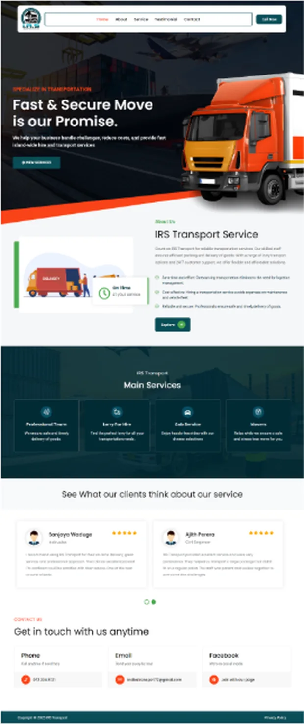 IRS Transport website