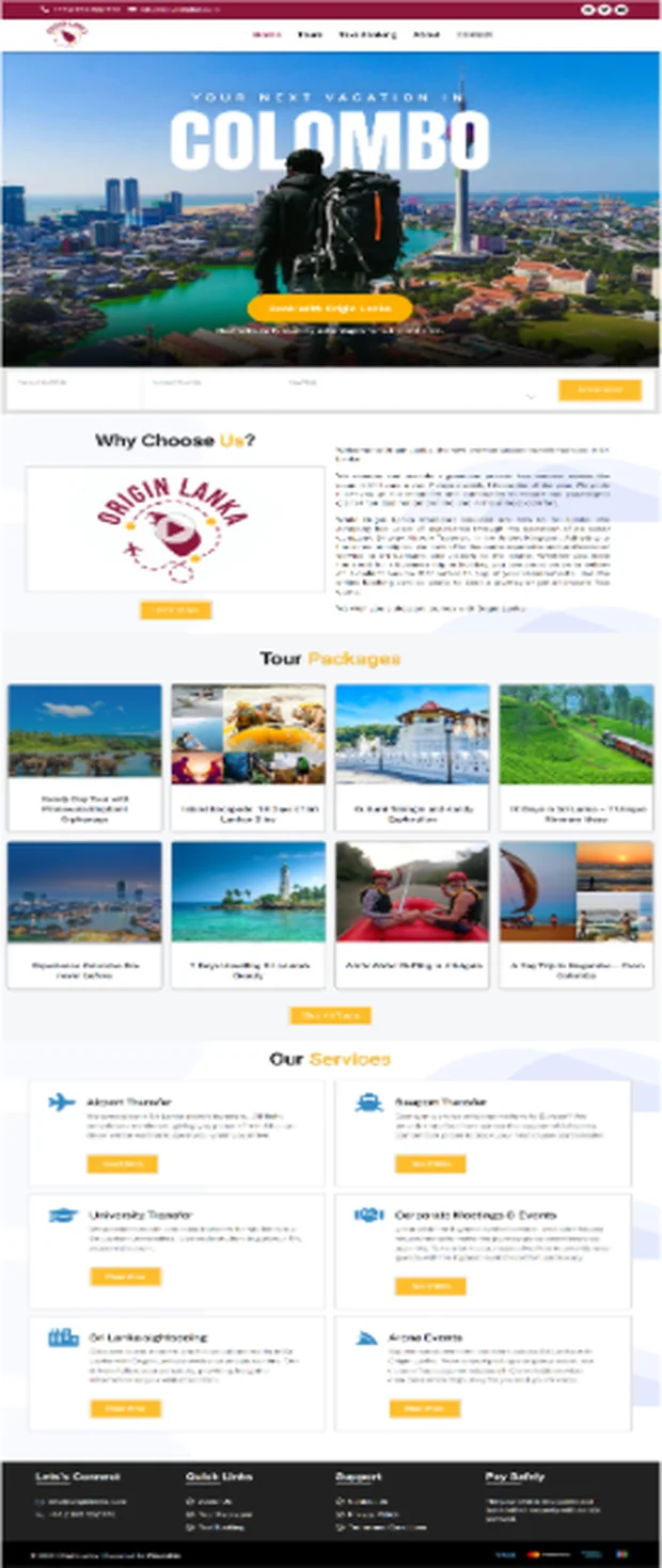 Origin Lanka website